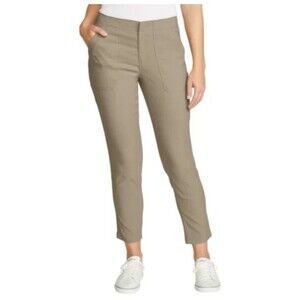 Eddie Bauer Women's Horizon Straight Ankle Pant Performance Stretch Size 8 Tan